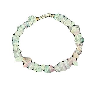 Handmade green stone bracelet